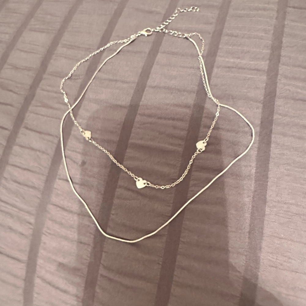 double layer necklace (hearts)